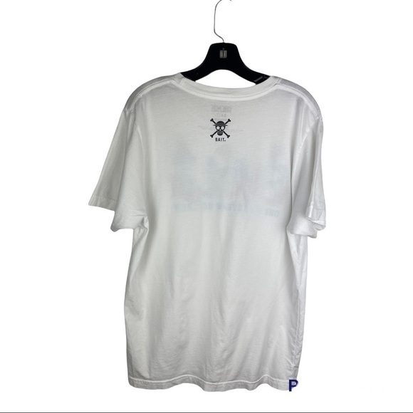 BAIT Lbhc x One Piece x Upcycle LA Men Straw Hat Lbhc Crew Tee (white) Size M - Picture 5 of 6